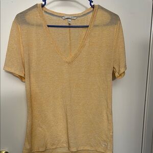Women's V-Neck Yellow Top